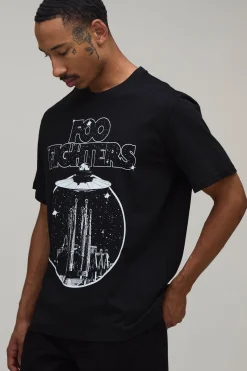 boohooMAN T-shirt Imprimé Licence Space Foo Fighters Oversize<Homme T-Shirts Impriméstendances|T-Shirts