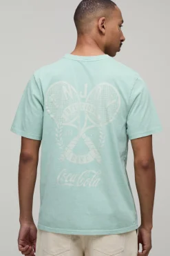 boohooMAN T-shirt Imprimé Licence Tennis Coca-Cola Coupe Regular<Homme T-Shirts Impriméstendances|T-Shirts