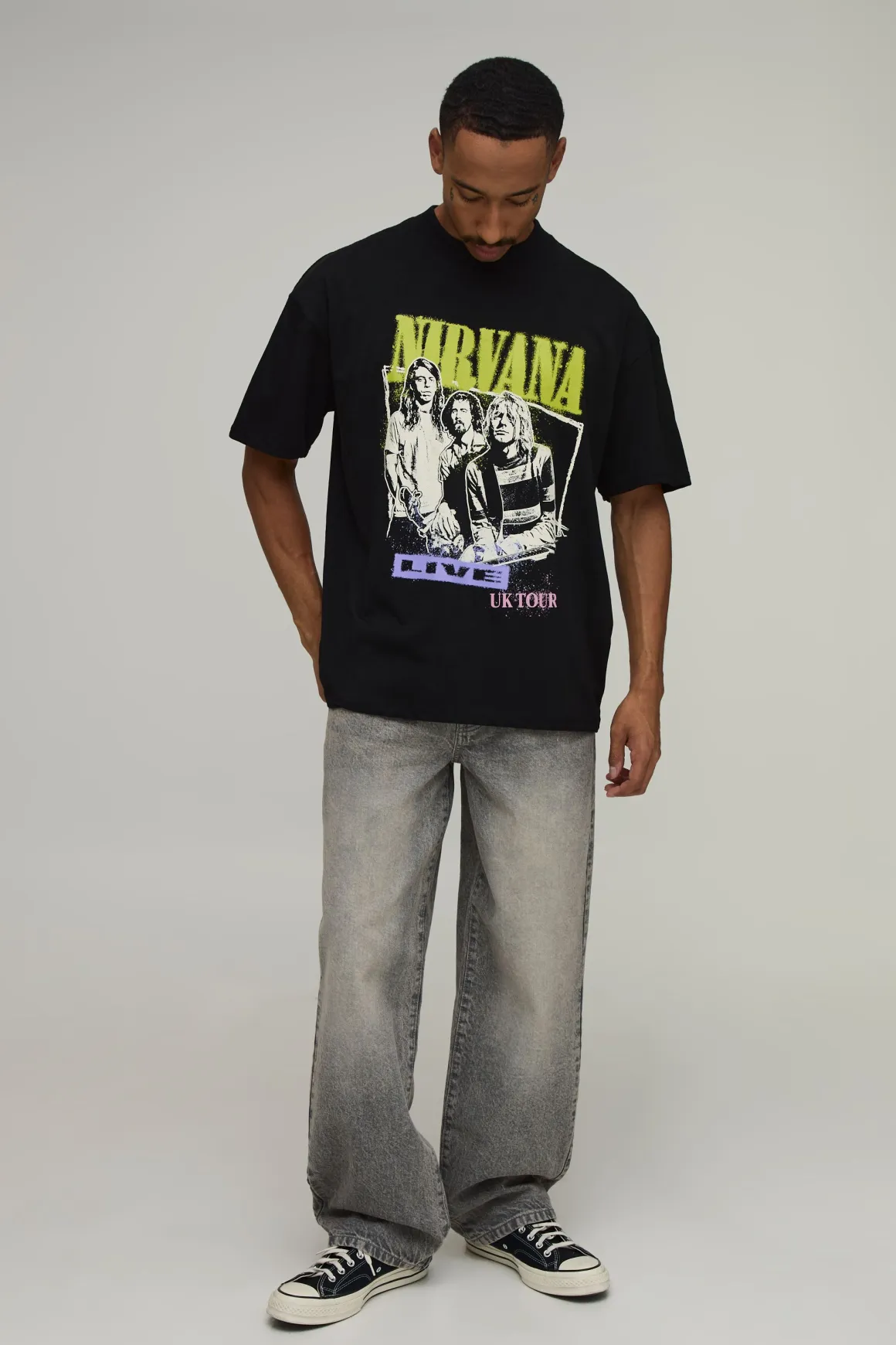 T-shirt Imprimé Licence Tournée Nirvana Coupe Oversize