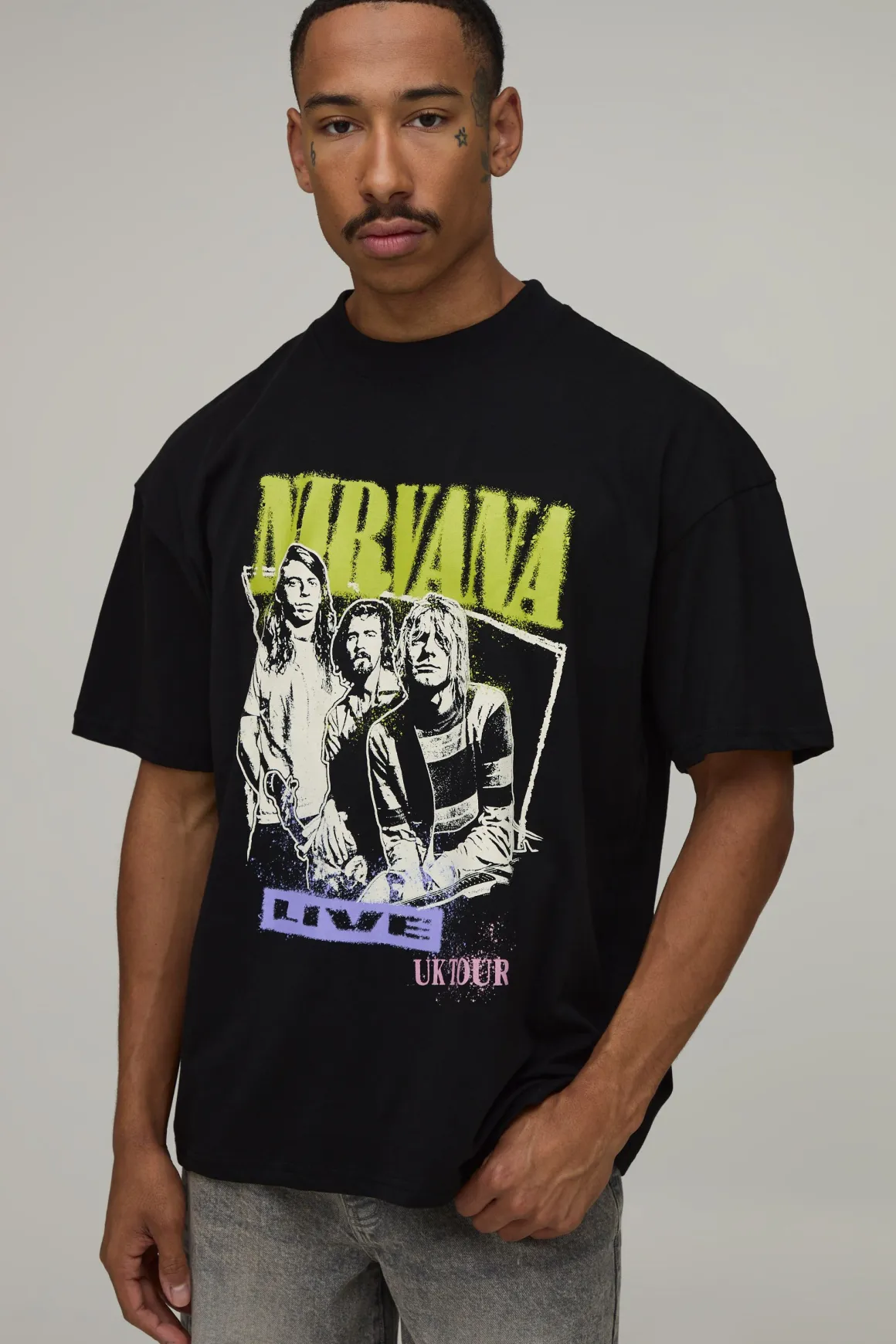 T-shirt Imprimé Licence Tournée Nirvana Coupe Oversize