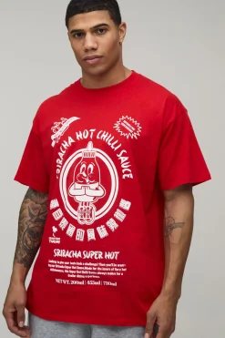 T-shirt Imprimé License Surdimensionné Sauce Pimentée Siracha
