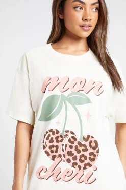 T-shirt Imprimé Léopard Cerises Mon Chéri