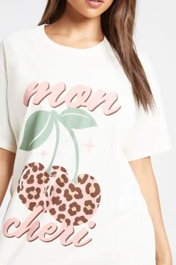 T-shirt Imprimé Léopard Cerises Mon Chéri