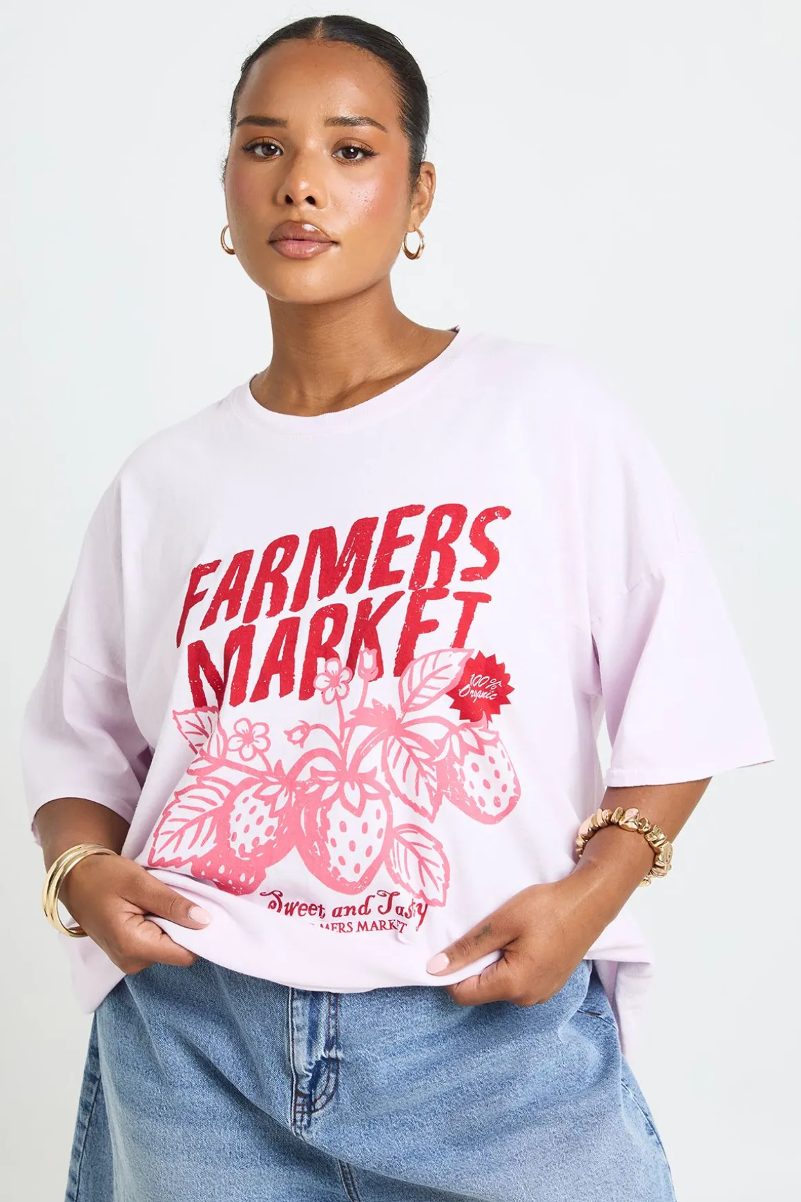 T-shirt Imprimé Marché Fermier Grande Taille