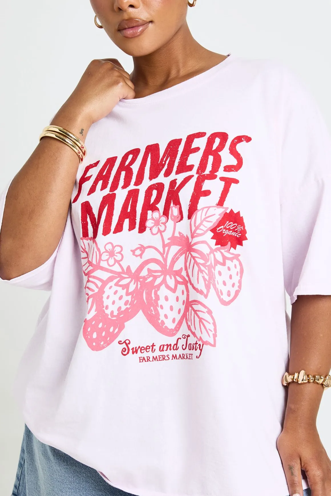 T-shirt Imprimé Marché Fermier Grande Taille
