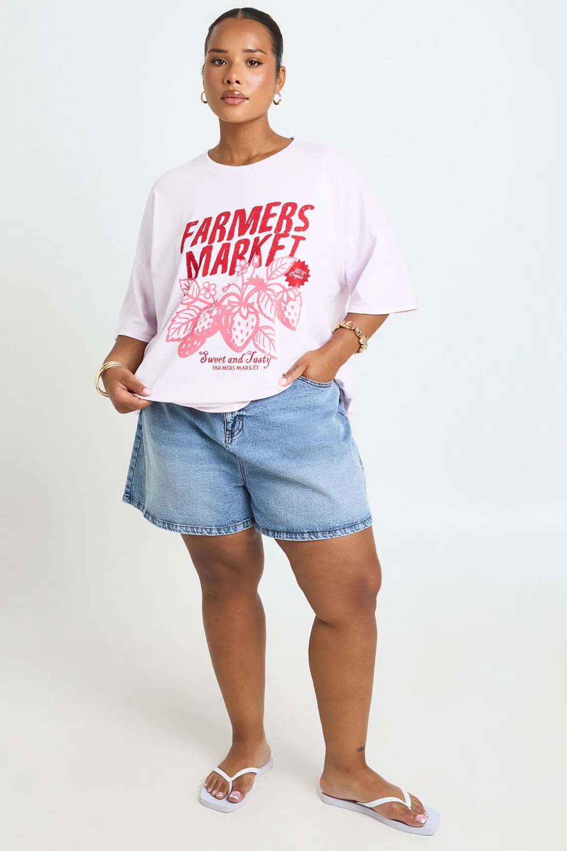 T-shirt Imprimé Marché Fermier Grande Taille