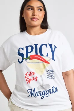 boohoo T-shirt Imprimé Marg Épicée Grande Taille<Femme Tops