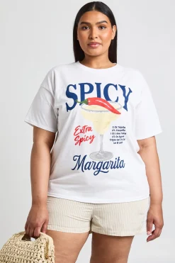 boohoo T-shirt Imprimé Marg Épicée Grande Taille<Femme Tops