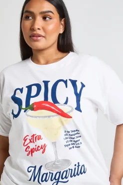 boohoo T-shirt Imprimé Marg Épicée Grande Taille<Femme Tops