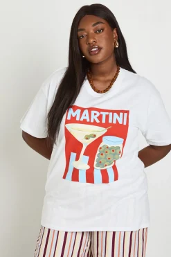T-shirt Imprimé Martini Grande Taille