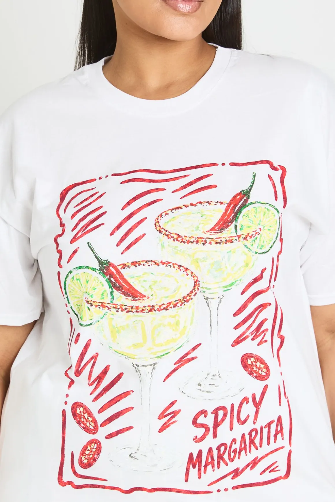 T-shirt Imprimé Martini Épicé Grande Taille