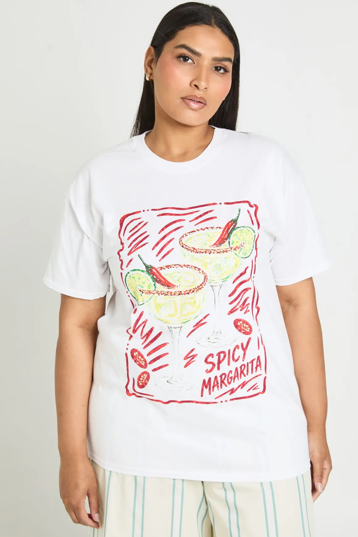 T-shirt Imprimé Martini Épicé Grande Taille