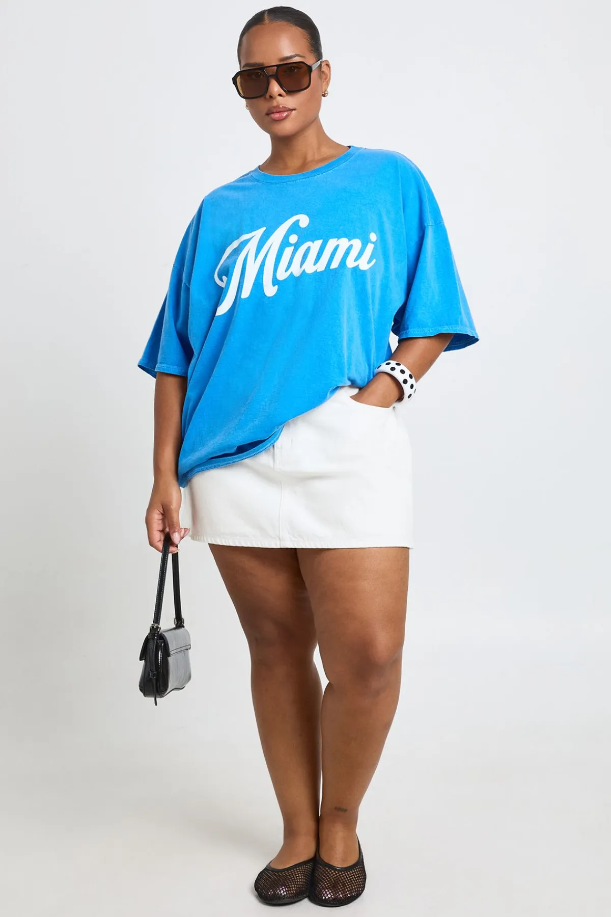 boohoo T-shirt Imprimé Miami Grande Taille<Femme Tops