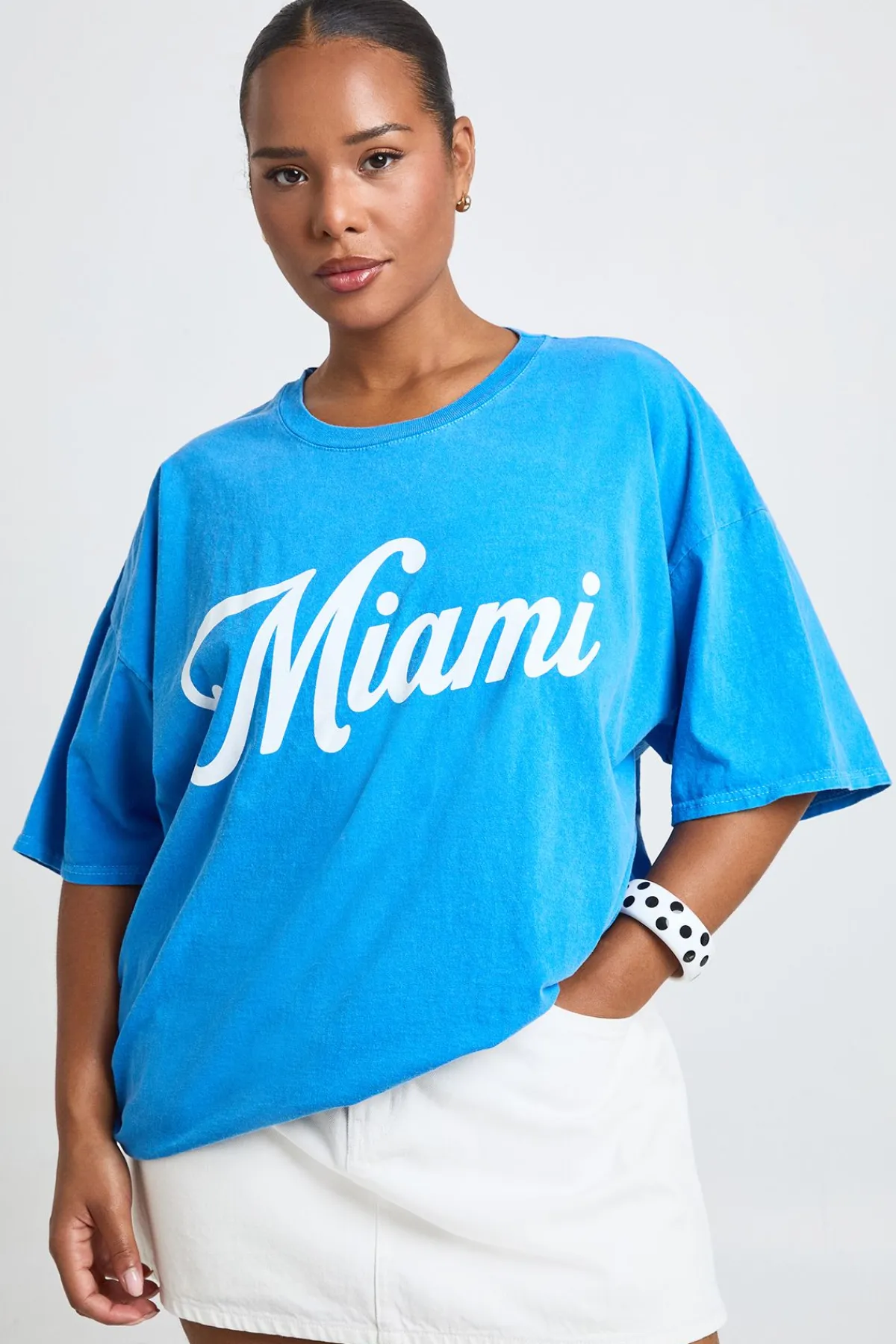 boohoo T-shirt Imprimé Miami Grande Taille<Femme Tops