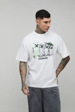 T-Shirt Imprimé Minecraft Licence Officielle Coupe Oversize Tall