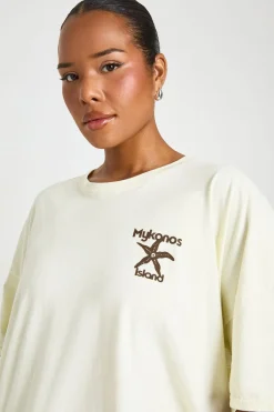 boohoo T-shirt Imprimé Mykonos Grande Taille<Femme Tops