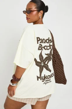 boohoo T-shirt Imprimé Mykonos Grande Taille<Femme Tops