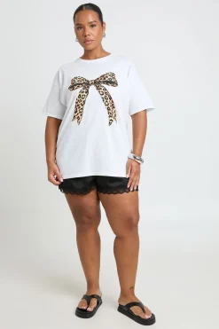 T-shirt Imprimé Nœud Léopard Grande Taille