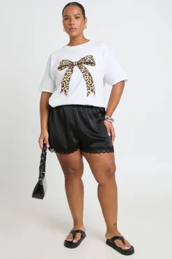 T-shirt Imprimé Nœud Léopard Grande Taille