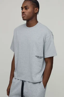 T-Shirt Imprimé Oversize Boxy en Coton Épais