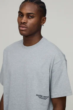 T-Shirt Imprimé Oversize Boxy en Coton Épais