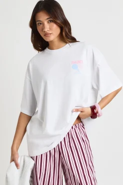 boohoo T-shirt Imprimé Padel Devant Et Dos<Femme Tops