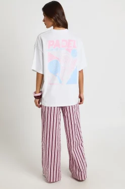 boohoo T-shirt Imprimé Padel Devant Et Dos<Femme Tops