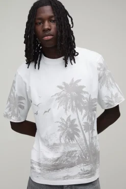 T-shirt À Imprimé Palmiers Coupe Regular