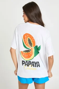 T-shirt Imprimé Papaye Devant Et Dos