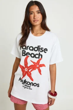 boohoo T-shirt Imprimé Paradise Beach<Femme Tops