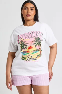T-shirt Imprimé Paradise Grande Taille