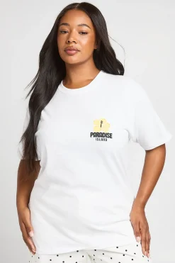 boohoo T-shirt Imprimé Paradise Island Grande Taille<Femme Tops
