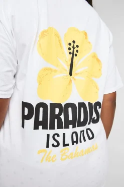 boohoo T-shirt Imprimé Paradise Island Grande Taille<Femme Tops