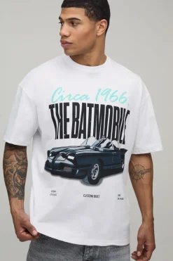 T-shirt Imprimé Plaque d'Immatriculation Batmobile Coupe Oversize