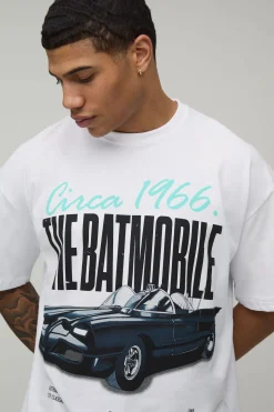 T-shirt Imprimé Plaque d'Immatriculation Batmobile Coupe Oversize