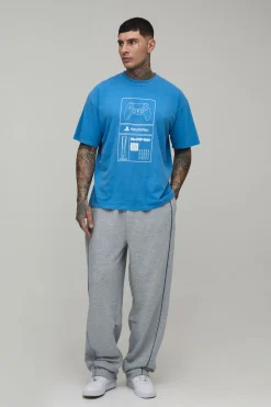 boohooMAN T-Shirt Imprimé PlayStation Licence Délavé Oversize Tall<Homme Tout Afficher|Tout Afficher