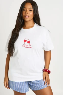 T-shirt Imprimé Plus De Temps Plus De Vin