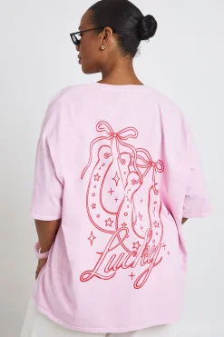 boohoo T-shirt Imprimé Plus Lucky<Femme Tops