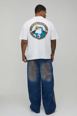 T-Shirt Imprimé Pokémon Snorlax Licence Officielle Coupe Oversize