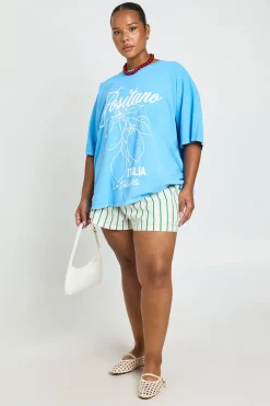 boohoo T-shirt Imprimé Positano Italia Grande Taille<Femme Tops