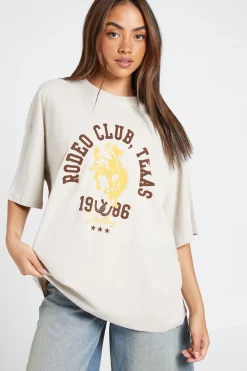 boohoo T-shirt Imprimé Rodeo Club Texas<Femme Tops