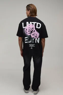 boohooMAN T-shirt Imprimé Rose Édition Limitée Coupe Oversize<Homme T-Shirts Impriméstendances|T-Shirts