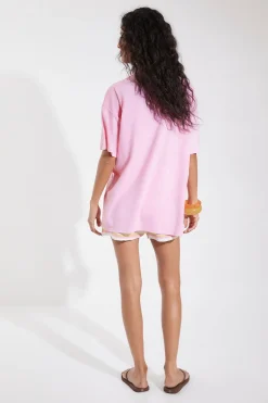 T-shirt Imprimé Sac Marché Aux Fruits Teinture Overdye