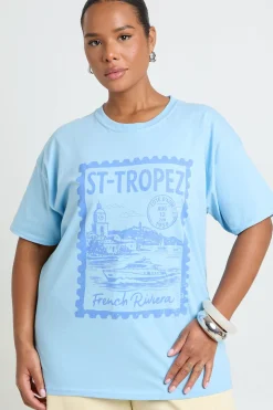T-shirt Imprimé Saint-Tropez Grande Taille