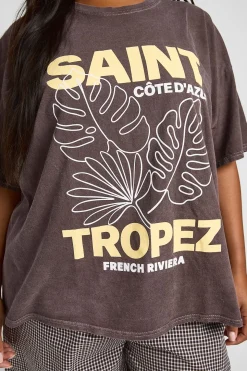 T-shirt Imprimé Saint Tropez Grande Taille