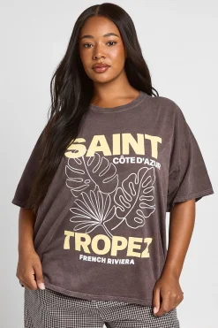 T-shirt Imprimé Saint Tropez Grande Taille