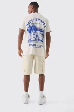 boohooMAN T-shirt imprimé Saint Tropez surdimensionné<Homme T-Shirts Impriméstendances|T-Shirts