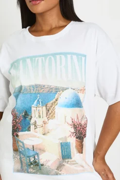 T-shirt Imprimé Santorini Grande Taille