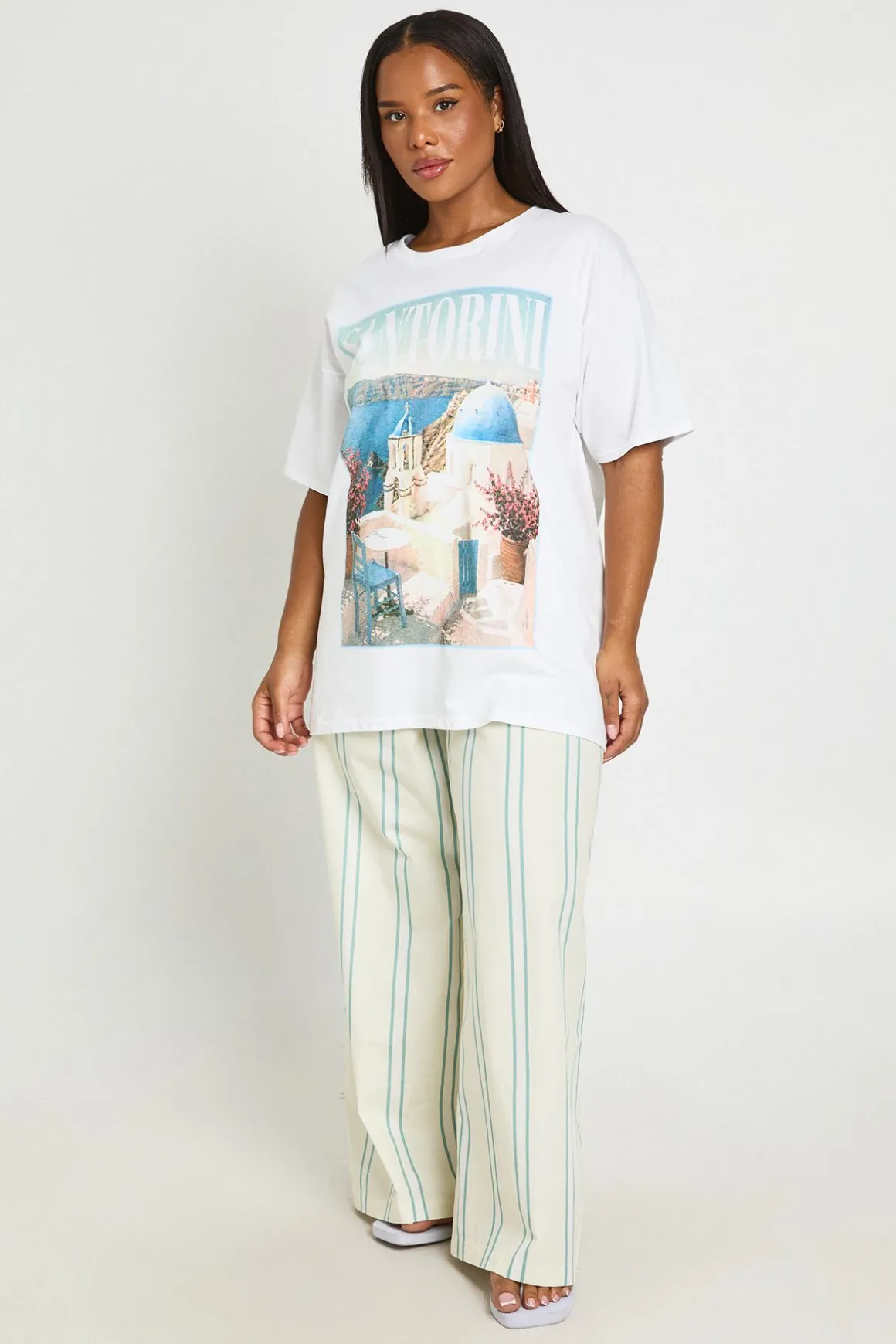 T-shirt Imprimé Santorini Grande Taille