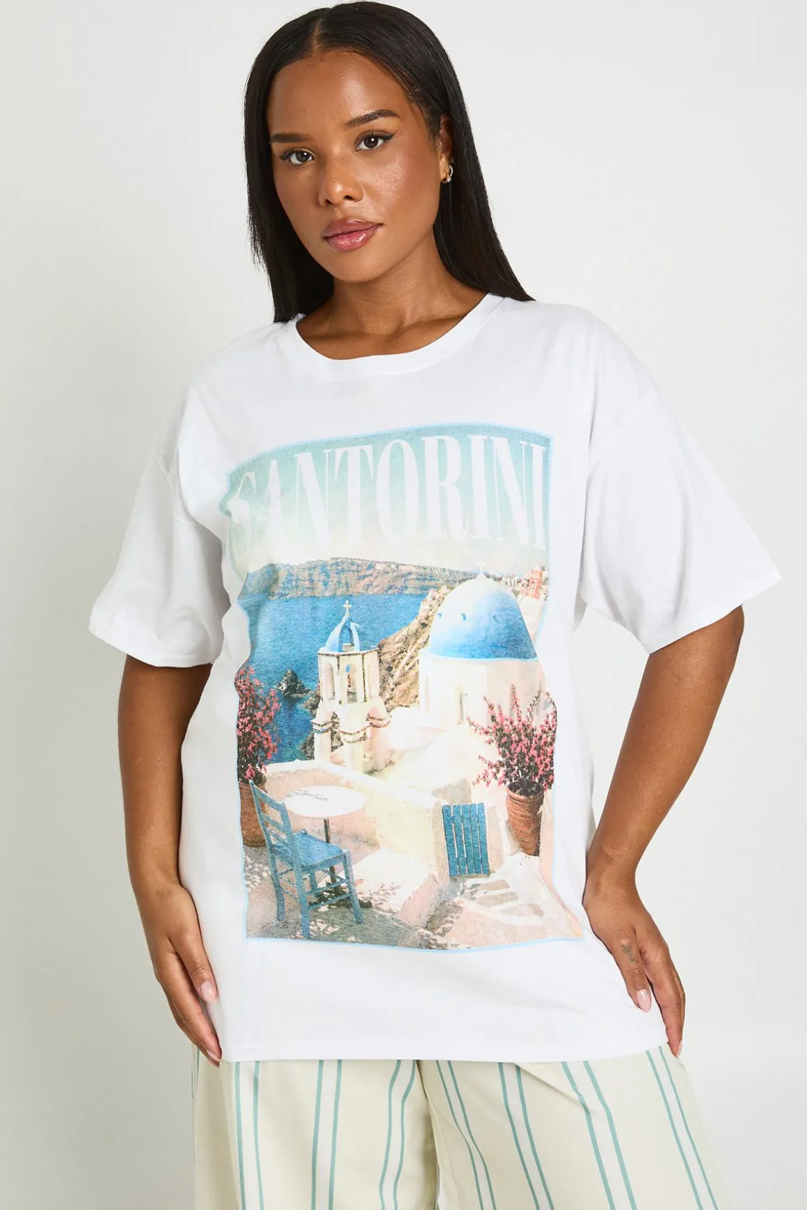 T-shirt Imprimé Santorini Grande Taille